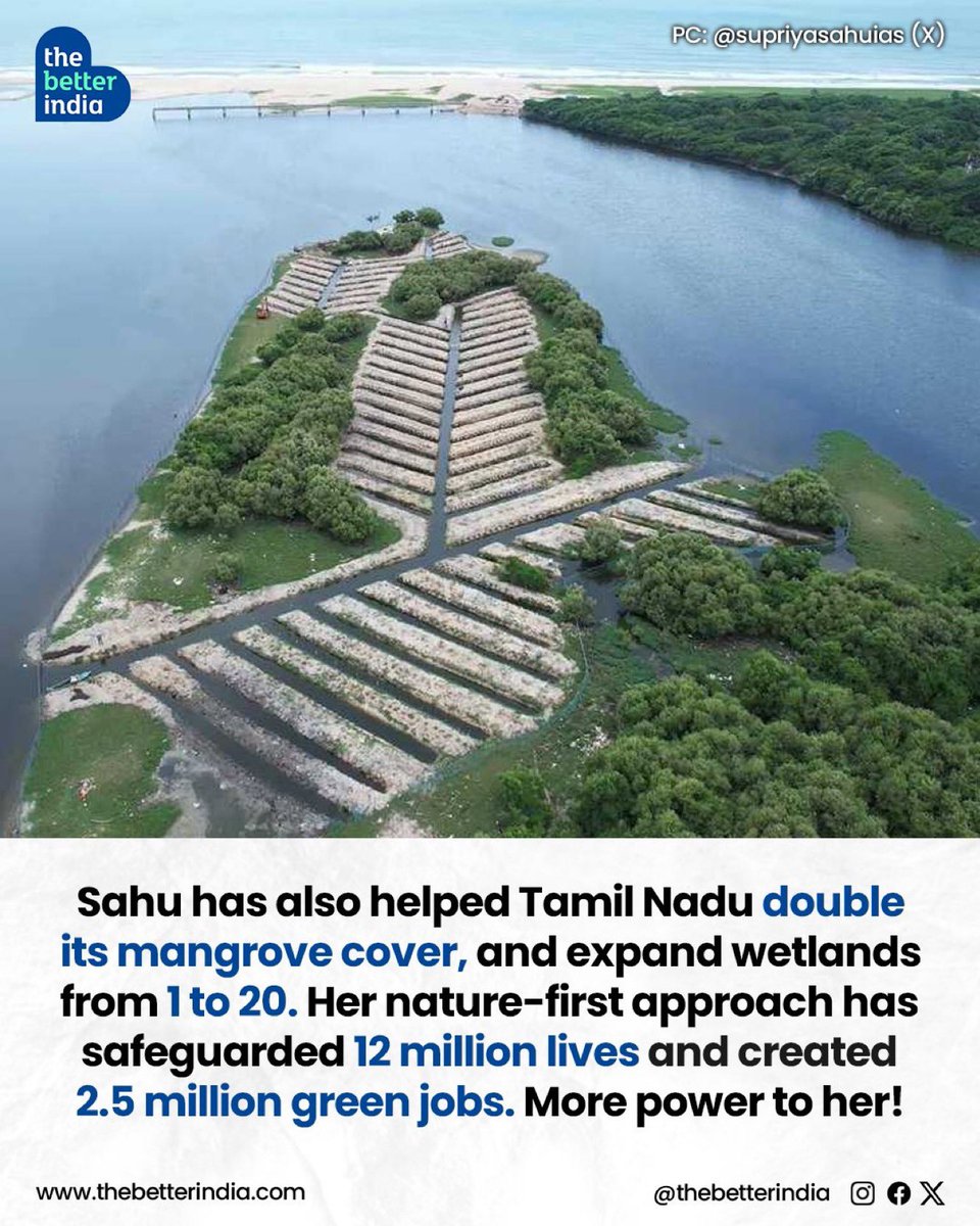 anandmahindra's tweet image. In a world that loves quick wins, Supriya is a reminder that decades of steady public service can move mountains.

She’s been named a UNEP “Champion of the Earth” (2025), the UN’s highest environmental honour.  

And what I admire most is the consistency: long before plastic bans…