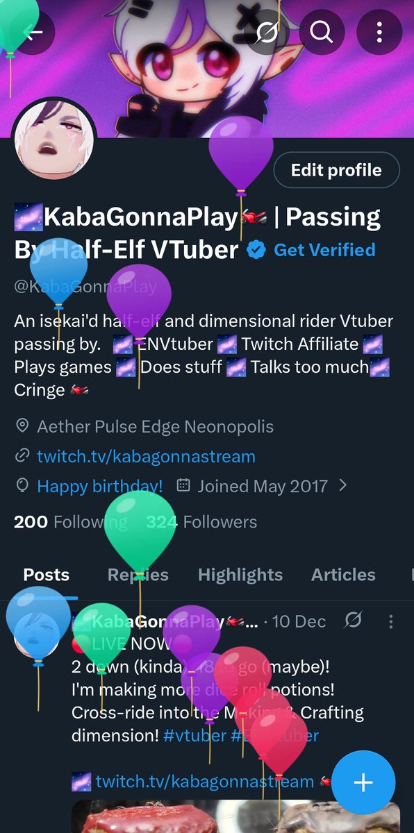 🌌KabaGonnaPlay🏍️ | Passing By Half-Elf VTuber tweet media