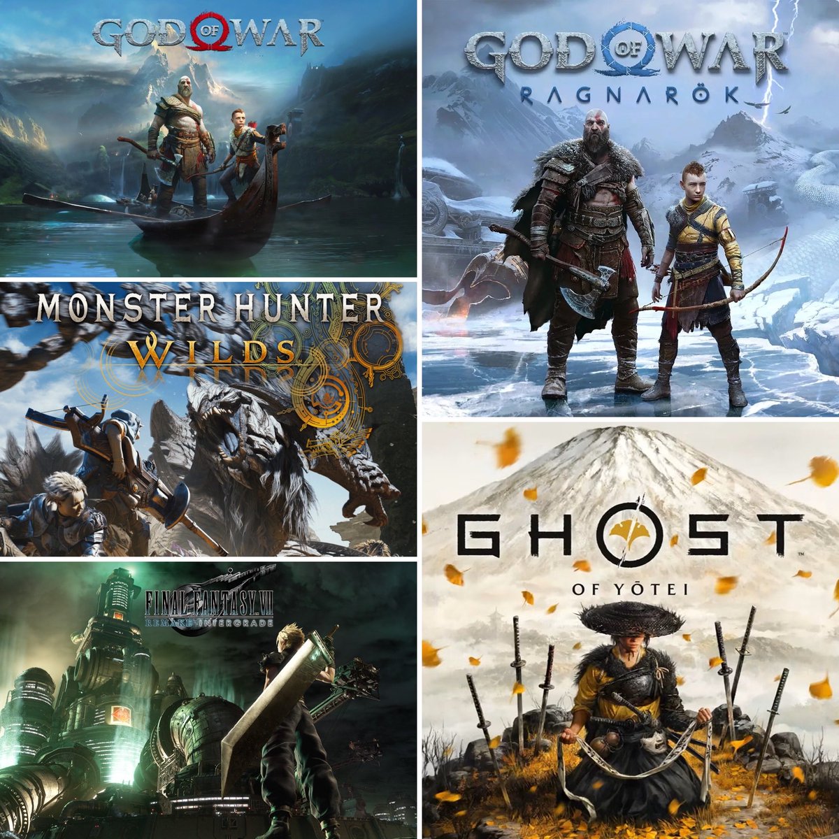 dvnilsen's tweet photo. 2025 was my first full year owning a @PlayStation. Being a busy Dad with young kids means I don’t have a ton of time to game, but I’m happy I had time to beat these 5 amazing games (and quit a few others lol). #GhostofYotei #MonsterHunter #GodofWar #FinalFantasyVII https://t.co/FAgmelRPyO