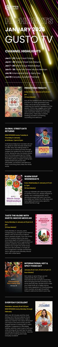 Check out Gusto TV’s January 2026 preview —
everything is about to be revealed! 🔥🔥🔥
How to watch:
Open the Open Browser, go to Live, and find GustoTV to start watching! 🔥🔥🔥

Stay tuned to our X page and don’t miss a moment! 🔥🔥🔥
#OpenBrowser #GustoTV 
<a href="/gustotv/">Gusto TV</a>