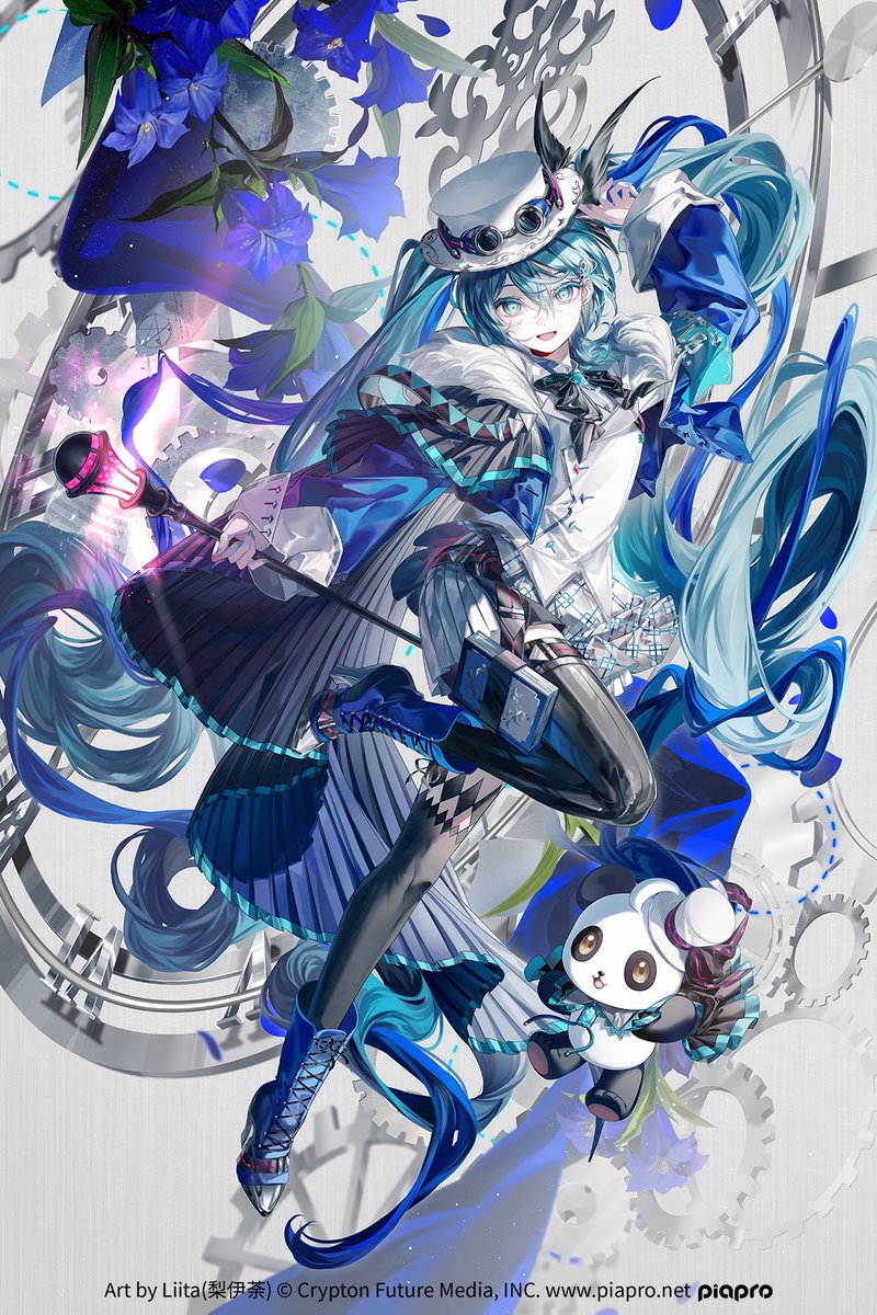 YAMILUNA39's tweet image. 【仕事絵】
給布魯可積木人 奇跡版 初音未來·未來有你2025商品繪製的宣傳圖