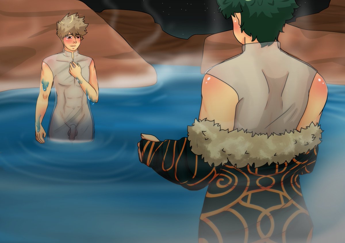 My third and last piece for <a href="/bkdkreverse2025/">BKDK WINTER AU: Reverse Bang 2025</a> !!!
Katsuki is waiting for his beloved on the night of their bonding ceremony, they're ready for a very important and intimate ritual between mates~! Catch <a href="/VoRPaL808/">Full Moon Rising ✴️❇️ working on Sunsets 🌅</a> 's beautiful fic attached to this scene on the comment below!