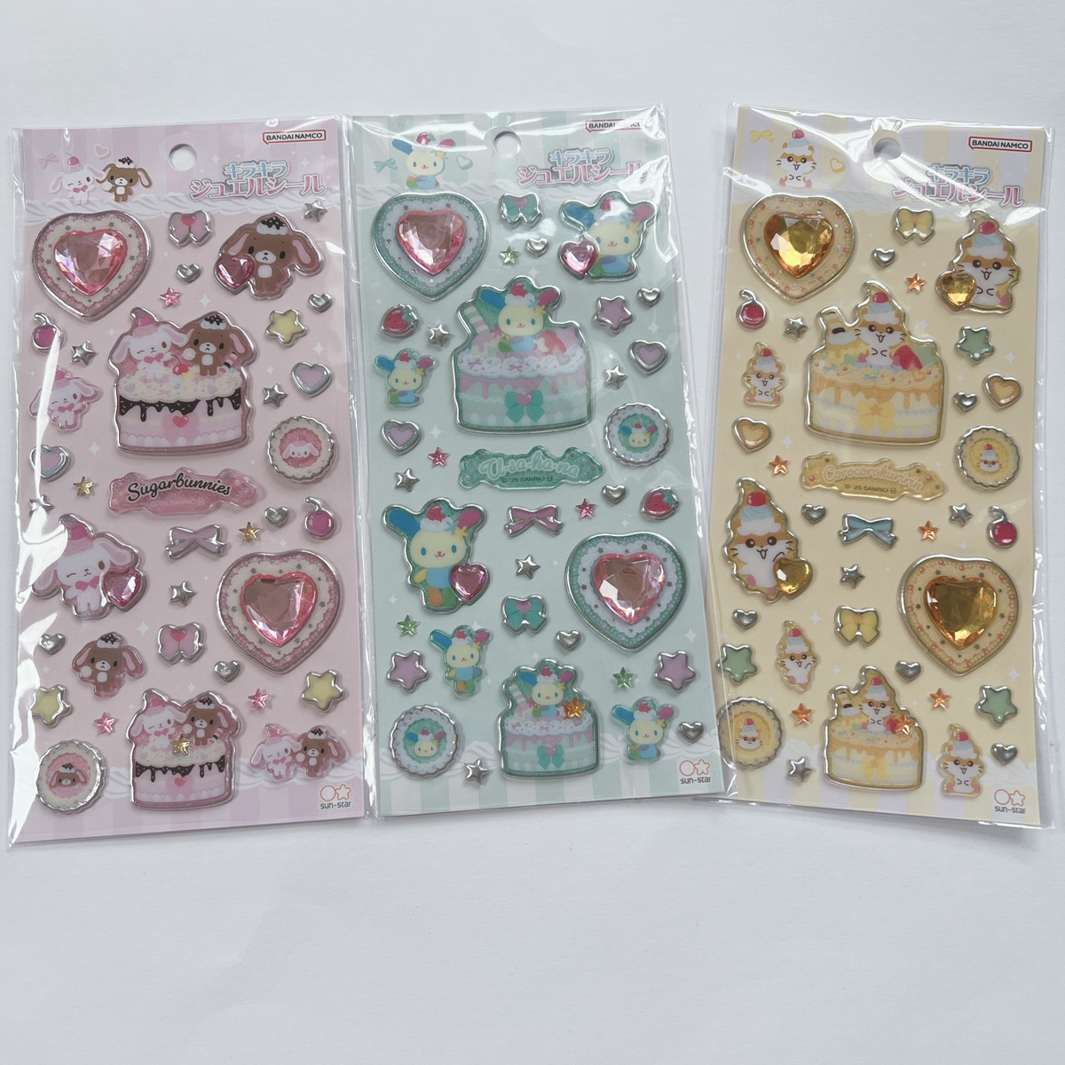 サンリオキラキラジュエルシール、たまたま昨日見つけて3種購入したよ
