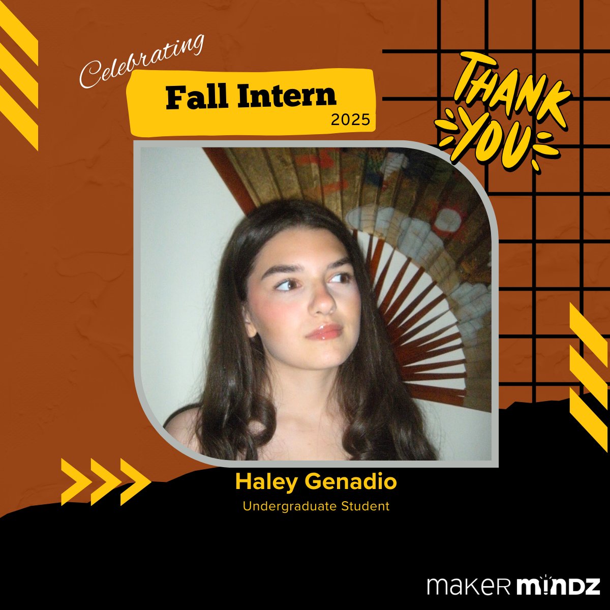 maker_mindz's tweet image. We are so proud to celebrate our incredible Fall Intern, Haley Genadio, for her work this semester. She took on the challenge of bridging the gap between physical science and digital creation. #CodingForKids #EdTech #STEMEducation #STEMForKids #K12Education #Internship #Career