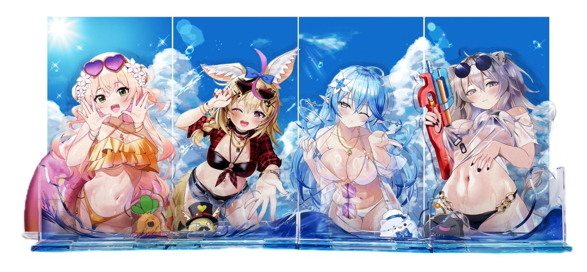 冬コミで出すねぽらぼアクスタのプロトタイプが届きました～!試行錯誤を繰り返して波や背景が連結するようになっております!
ここから更に詰めて微調整していきます!
※画像はプロトタイプのものです。
 現物はもっと透明感があり、光ります‼︎! 