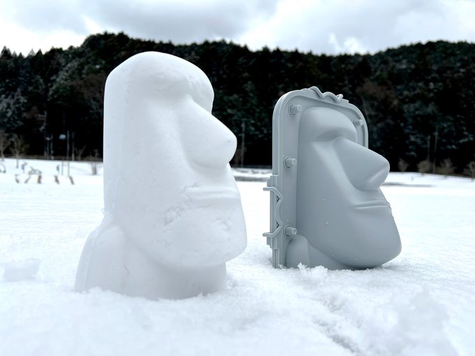 無限モアイ製造機、まさかのスギちゃんの
奥様のおかげでバズってる🙏

日の目を見てくれて嬉しい🗿✨
あとは雪が降るのを待つだけ。
早く遊びたいーーーーーーーーーー！