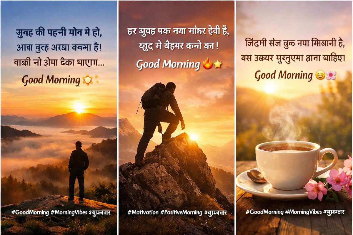 Sukhdev21046200's tweet photo. “सुबह की पहली सोच ये हो,
आज कुछ अ��्छा करना है।
बाक़ी जो होगा देखा जाएगा…
Good Morning ☀️✨”

#GoodMorning #MorningVibes #PositiveMorning #शुभप्रभात https://t.co/kUwBVEbgue