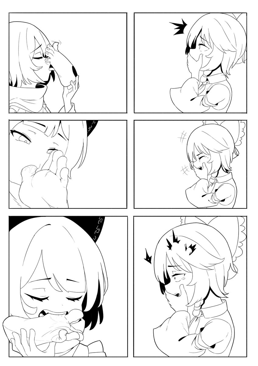 DebugMine's tweet image. #footfetısh #touhou #TouhouArt #博麗霊夢 #赤蛮奇 #東方Project   
Reimu's Footbox P.6
I really don't have time for drawing recent. To not kept you guys waiting, I decided to post line-only comic.