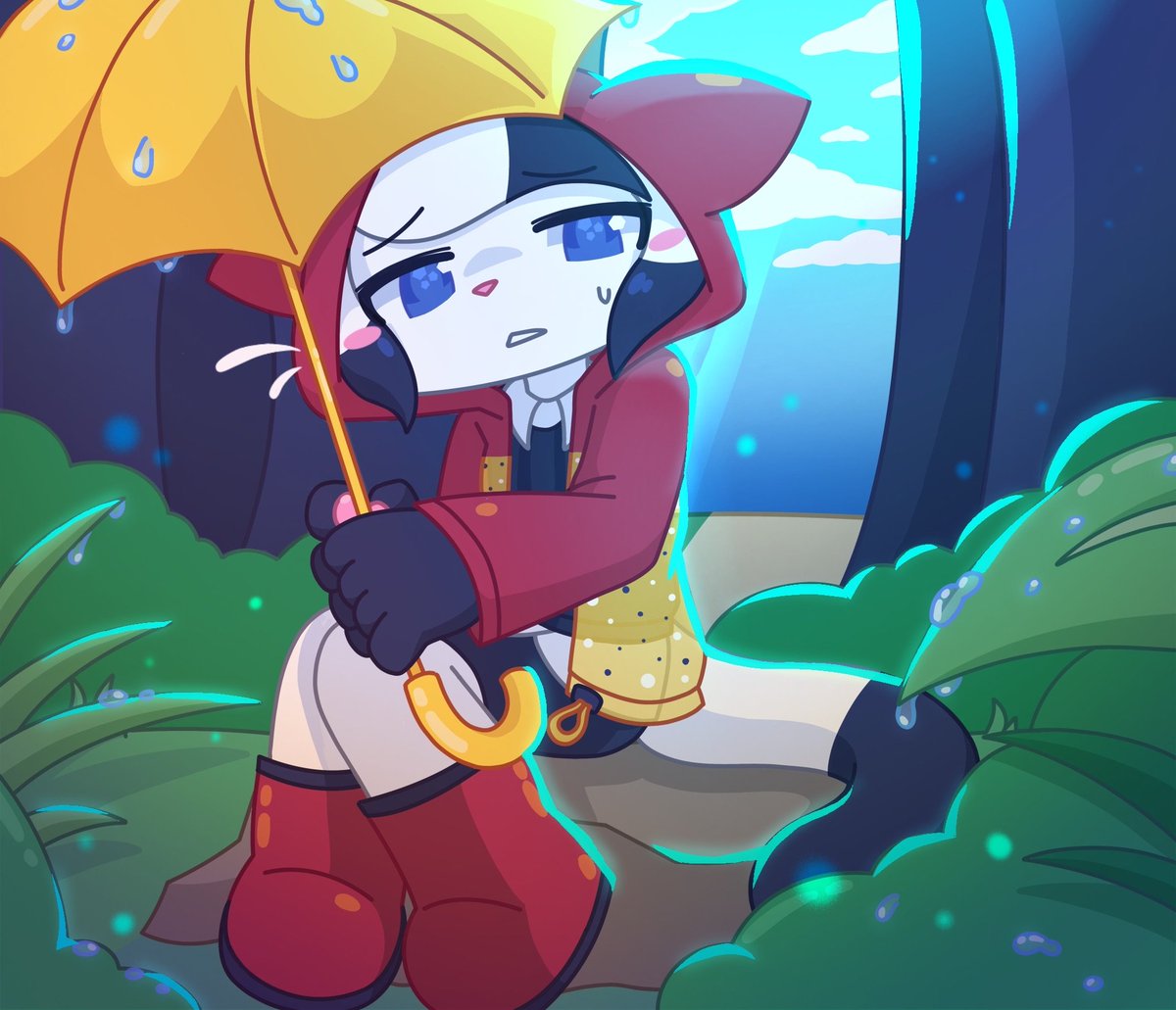 ErizKun's tweet image. Am I just a passing droplet? Am I easy to forget~ 💧☔️ 
#yonkagor #yonkagorfanart