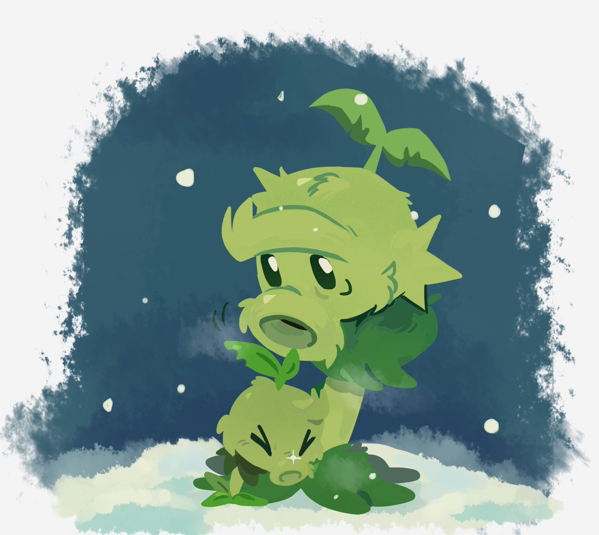 _snowysweets's tweet image. let's experience our first winter with mama #pvz #plantsvszombies