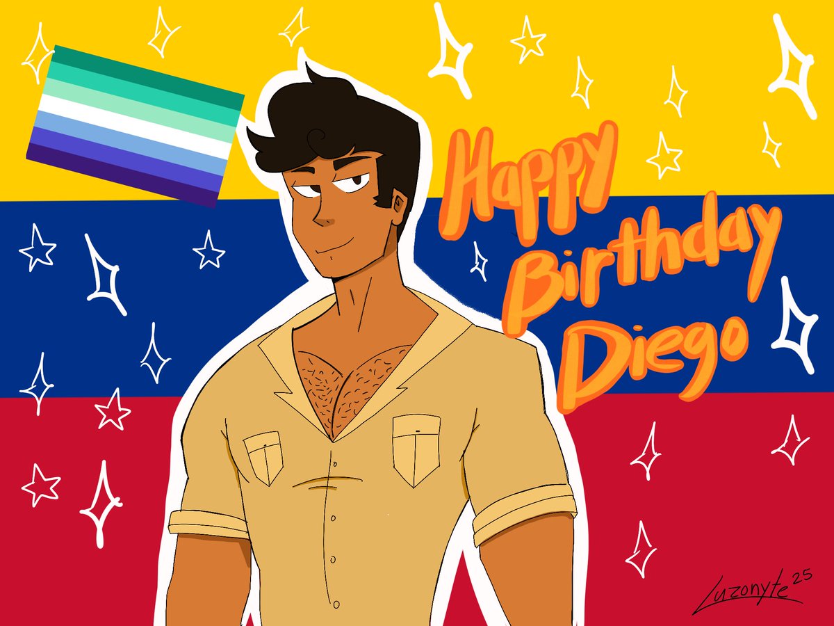 Luzonyte's tweet photo. I’m disappointed I couldn’t participate, but at the  very  least I wanted to do something for one of my favorite characters. Happy birthday amigo 💛#DiegoWeek2025 #disventurecamp #dctwt https://t.co/CR5H0shtze
