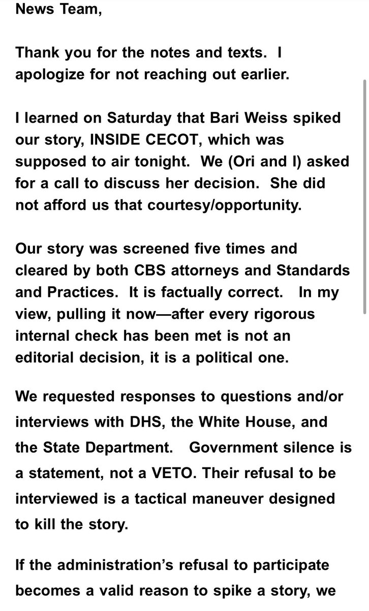 Here is Sharyn Alfonsi’s email to her ‘60 Minutes’ colleagues in full: https://t.co/ilGoSROQEs