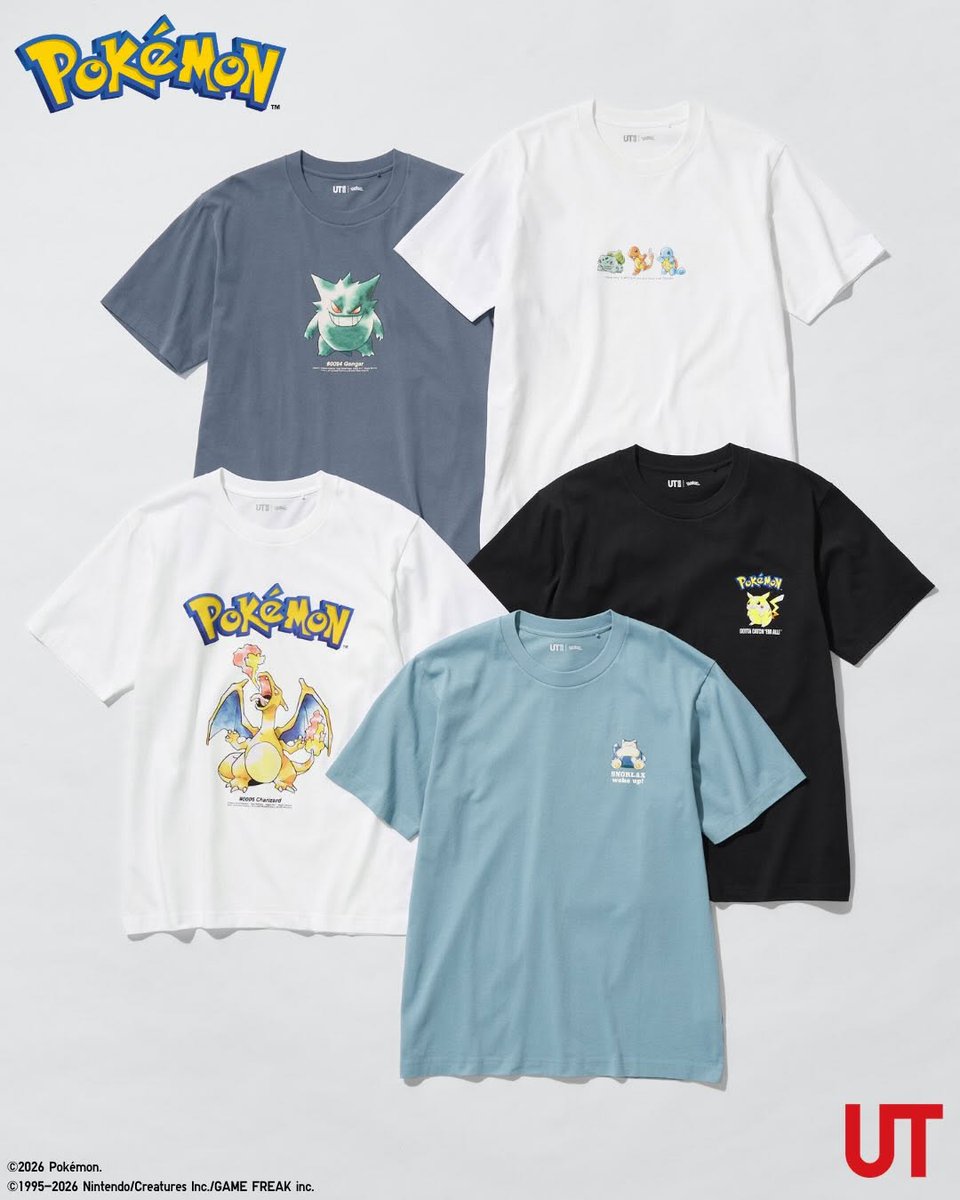 AndyCollectz's tweet image. UNIQLO reveals their latest Pokemon Collection line featuring shirts that have the original video game art!

Coming 2026 🗓️