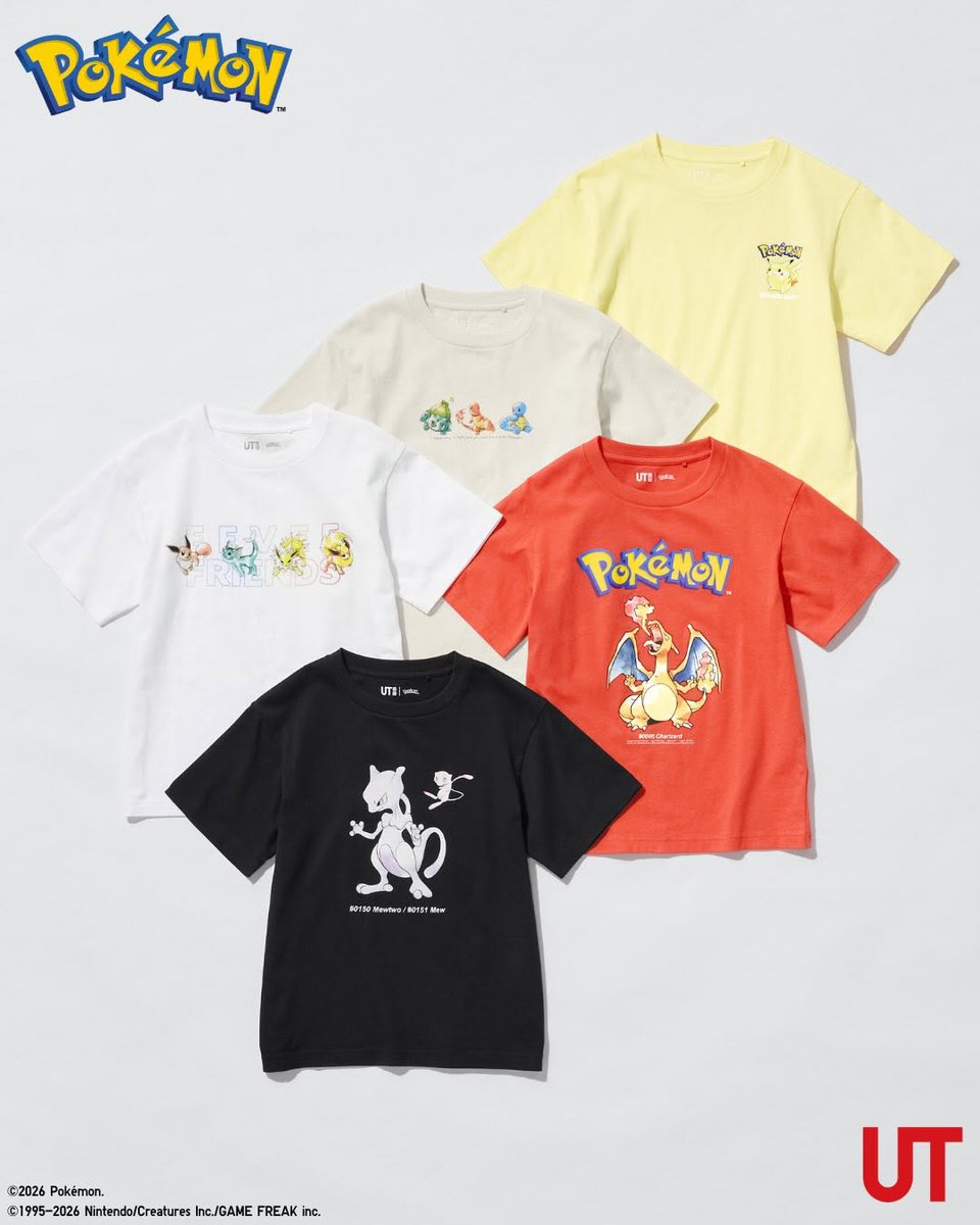 AndyCollectz's tweet image. UNIQLO reveals their latest Pokemon Collection line featuring shirts that have the original video game art!

Coming 2026 🗓️