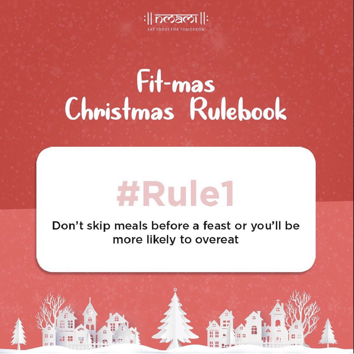 nmamilife's tweet image. Skipping meals and filling-up at a feast is the way to over-eating. Proceed with caution.
—
#Nmamilife #NmamiLifeGirl #EatTodayForTomorrow #Nutrition #Nutritionist #Diet #Dietitian #Health #Lifestyle #Nmami #NmamiAgarwal
