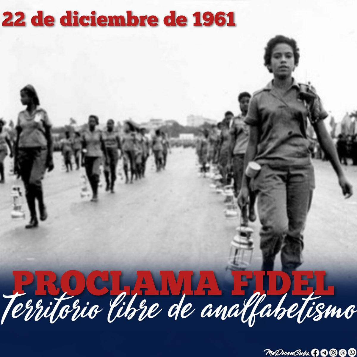 22 de diciembre de 1961 
Cuba libre de analfabetismo
<a href="/Alejand55628482/">Alejandro David GR</a> 
<a href="/Marenis9/">Azucena DC 🌺❤️🇨🇺</a> 
<a href="/Elina221265/">Elina</a> <a href="/EspinosaLi42074/">Liset Espinosa Hidalgo</a> <a href="/morales_idael/">@Idael Morales Hernández 🇨🇺💪.</a> <a href="/suarez_jhoe/">Jhoe</a> <a href="/MoralesAra35395/">Araelio Morales</a>