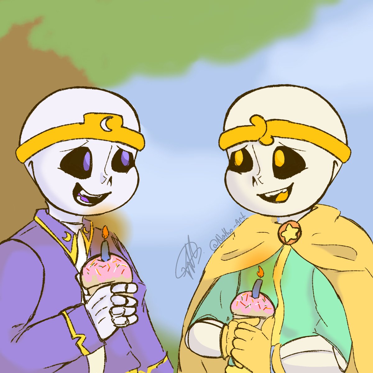 Se me olvido subirlo, feliz cumpleaños Dream y Nightmare passive <3
Dejo el redibujo 
21/12/22 vs 21/12/25
Personajes by:<a href="/JokuBlog/">Joku/Sammy Arts</a>
