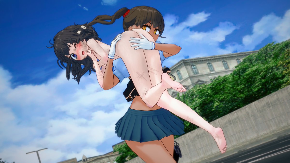 Officer down! Officer down! Time to evac! Thankfully for Charlotte, she's nice and light, so Zahra can haul her out of the scene good and quick. It's a bit embarrassing to be carried through town like this, but that's the way it goes sometimes, eh?