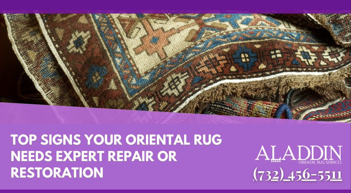 AladdinRugClean's tweet photo. Not sure if your Oriental rug needs repair? Here are the top signs it’s time to call our restoration team.
https://t.co/bIDPUzfV1H
(732) 456-5511

#OrientalRugCare #NJRugRestoration #NJOrientalRugCare #RugRestoration https://t.co/5JL3TjbDyn