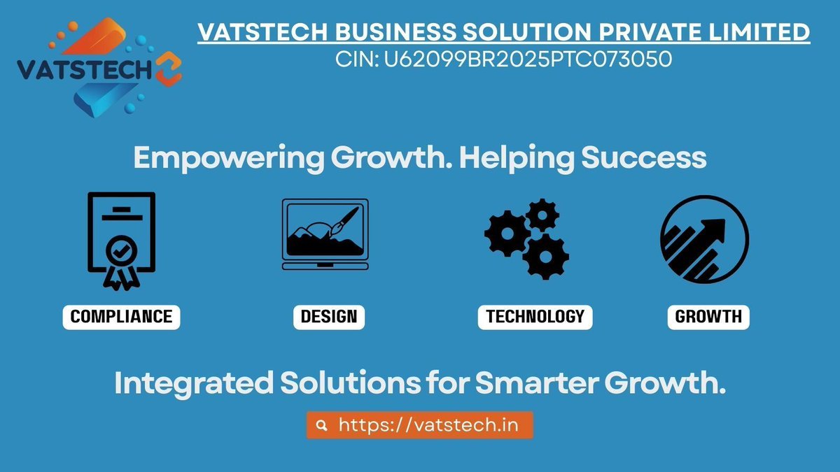 vatstechb's tweet photo. Welcome to VATSTECH — Your one-stop partner for compliance, design, technology, and growth. From business registration to digital success, we enable every business to thrive. Ready to scale? 🚀 

#GrowWithVatstech 
#BusinessGrowth #StartupSupport #DigitalTransformation #VatsTech https://t.co/FuZjmzbgma
