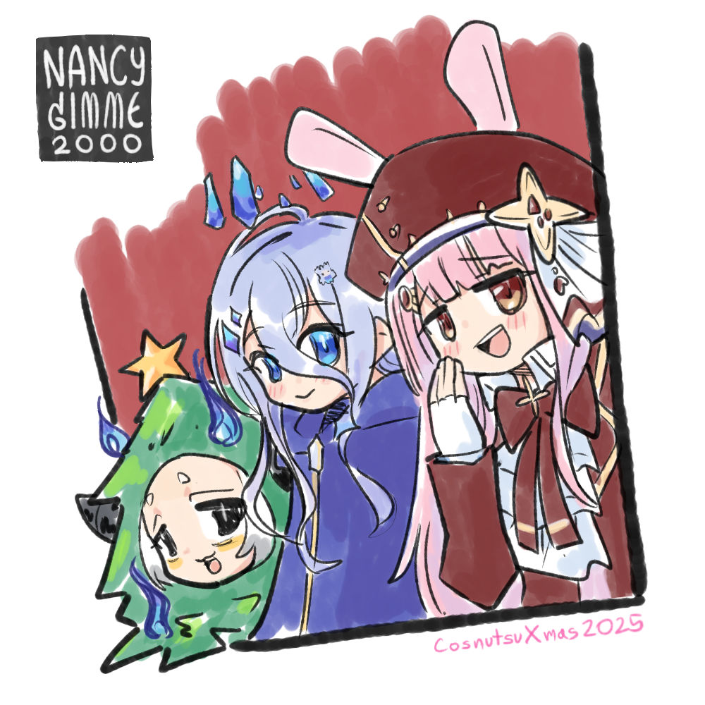 NancyGimme2000's tweet image. วาดเก็บไว้เป็นที่ระทึก ต้นคริสมาสต์ติดไฟ น้ำแข็งใส และกาตุ่ยภัยสังคม 
#NeodaART #บิสกิตไม่ได้เป็นวีทูป #CosNatsuXmas2025