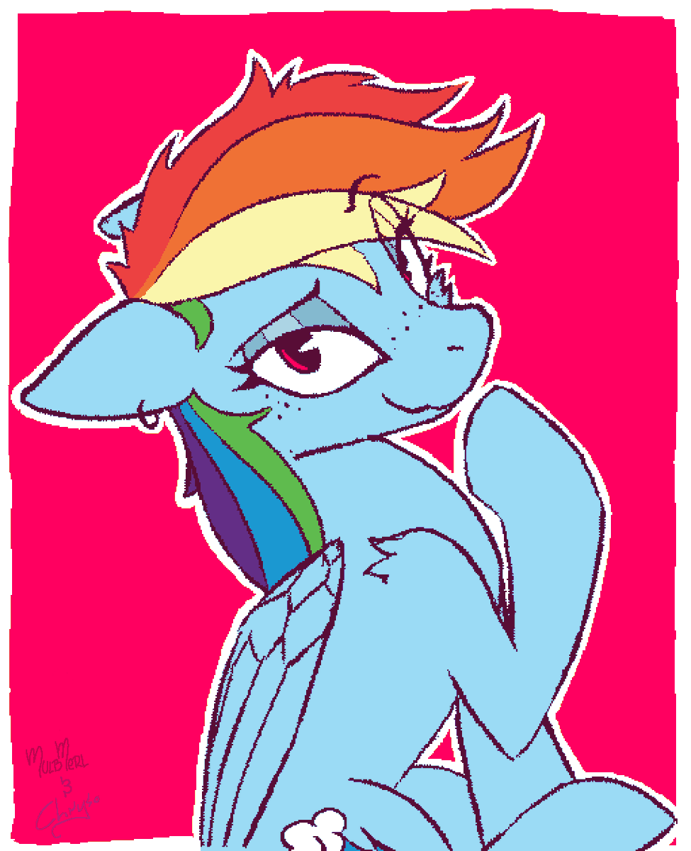 a warmup collab with <a href="/rubedos/">CHRYSOPOEIA</a>! we're not dead!

#mlp #rainbowdash