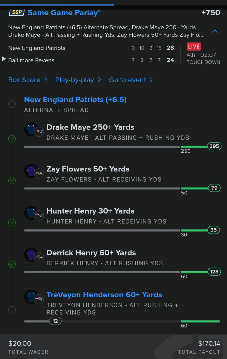 NBogdonowicz's tweet photo. @FDSportsbook  Do right by your customers tonight with the Treyveon Henderson injury @treyveyonh4. This will be the reason I finally switch to @DKSportsbook https://t.co/pmcweESQjl