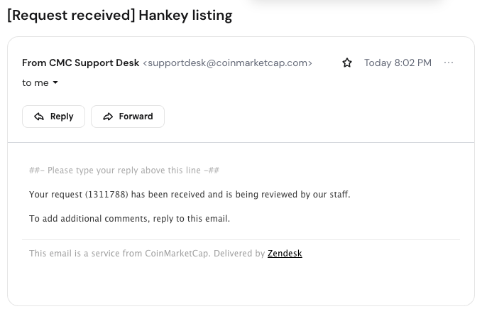 MrHankey_ETH's tweet photo. $HANKEY has officially applied to @Coinmarketcap ✅
CMC Application ID: 1311788 https://t.co/c97vMbBxlf