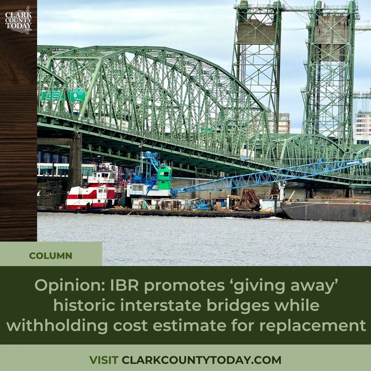 NewsFromCCT's tweet image. Opinion by Neighbors for a Better Crossing questions why IBR is promoting demolition of the historic Interstate Bridges without releasing updated cost estimates or seismic data. clarkcountytoday.com/opinion/opinio… #Opinion #IBR #InterstateBridge