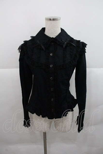 Angelic Pretty / リボン襟ピンタックブラウス(旧タグ) 黒 I-25-12-22