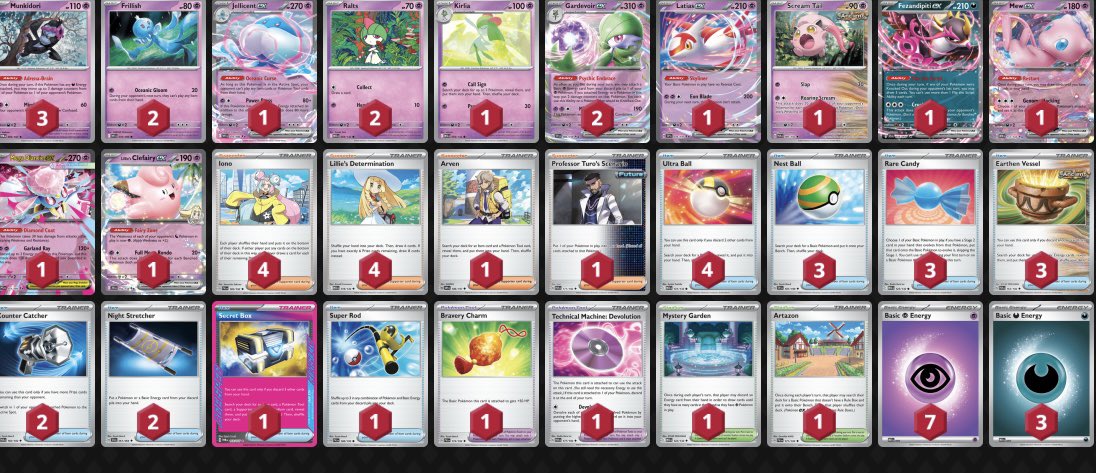 Cup Win #7 w/ Frillish + 58 other cards 🏆 

Won some of the most demonish games I’ve ever had to play but even prizing all my Gardys against Dengo in finals will not stop the glooming 😭

7/20 🏆