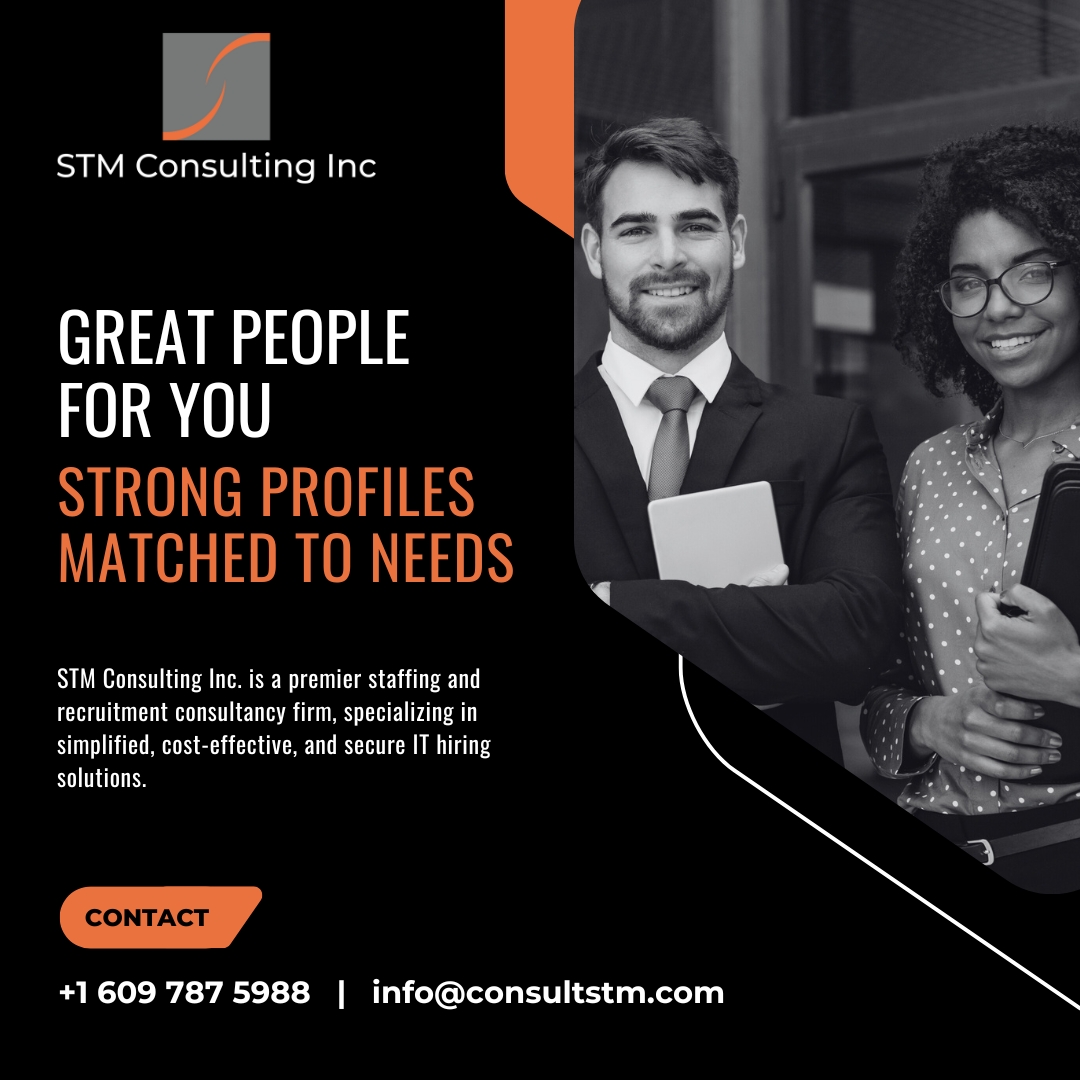 consultstm's tweet photo. STM Consulting matches businesses with talented professionals ready to contribute. Find the right people for your roles and ensure a strong, reliable workforce. https://t.co/2Okw74mvBD

#RecruitmentServices #StaffingServices #Delaware #Claymont #STMConsultingInc #STMConsulting https://t.co/vCwzlBM9ZT