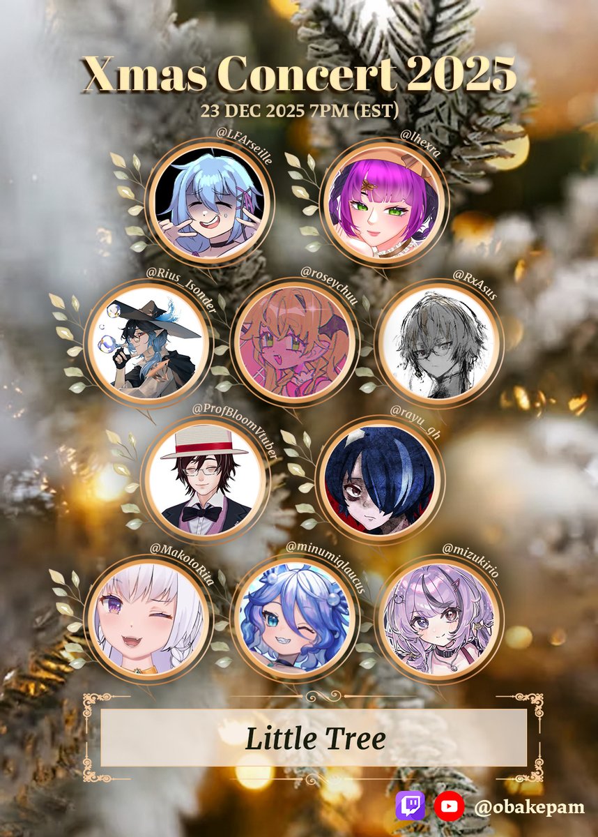 obakepam's tweet image. ‼️CONCERT ANNOUNCEMENT‼️

We'll be singing a brand new choral piece by @kobubeats called little tree during the concert!! And if you don't want to wait that long, you can also check out the premiere of the VTSO version as well! 🌲

ft. @1AutumnTeaLeaf @azure_sniper jellymusic_vo…