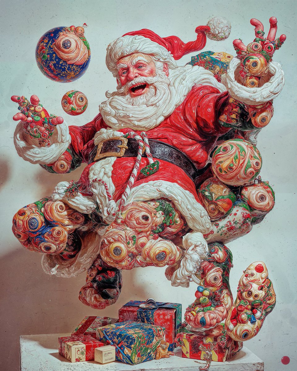 beeple's tweet image. MERRY SLOPMAS