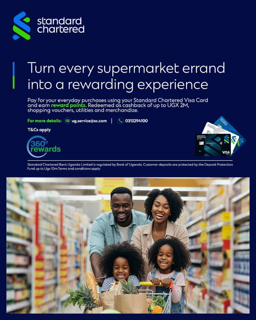StanChartUGA's tweet photo. Deck your homes and fill the pantry.
Pay for groceries, festive decor, and holiday goodies with your Standard Chartered Visa card, and turn every purchase into points redeemable for cashback, vouchers, and merch.
#360Rewards #StanChartVisaCard https://t.co/yL2uaQ0bAg