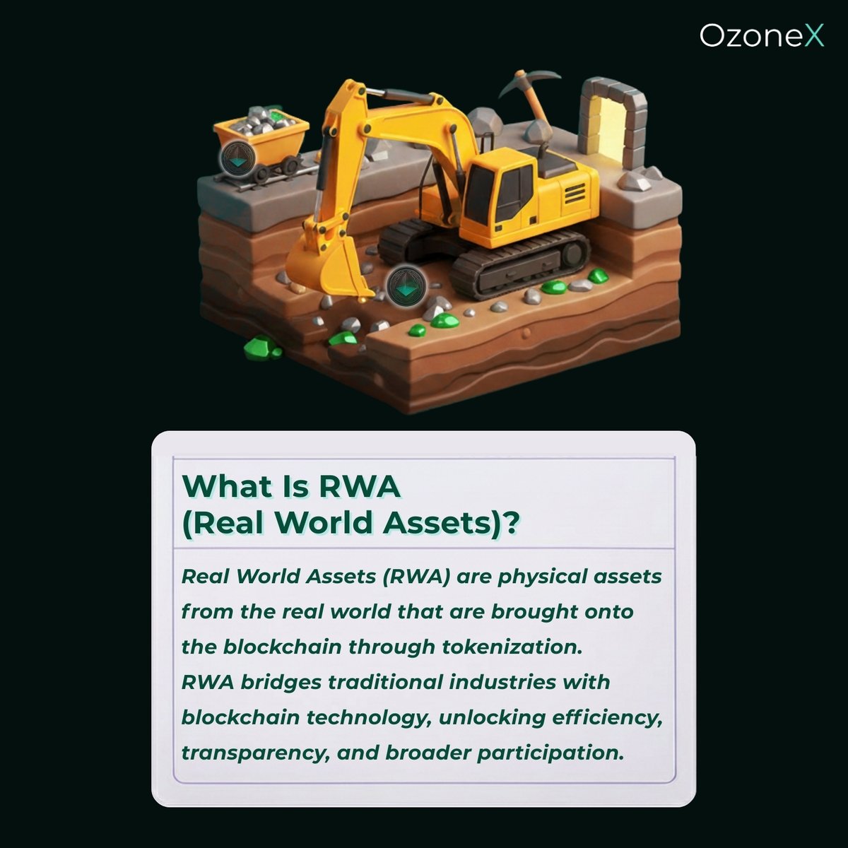Ozonex_official's tweet photo. Real-world industries can now participate in decentralized systems without losing their physical roots 🏗️⚙️
By connecting traditional operations with blockchain infrastructure, value becomes more transparent, traceable, and accessible 📊
#OzoneX #BlockchainUseCase #RWATokens #Web3Infrastructure #FutureOfFinance #CryptoEducation #DecentralizedAssets