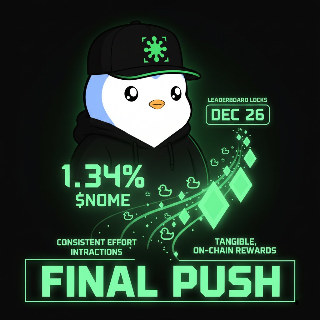 dezianym's tweet photo. Epoch 2 is wrapping up soon with @genome_protocol⏳

We’re eyeing that 1.34% $NOME supply allocation
Every interaction counts toward your spot before the leaderboard locks on December 26

Consistent effort = tangible on-chain rewards
Don't miss the final push 💎 https://t.co/SjwULoN5dF
