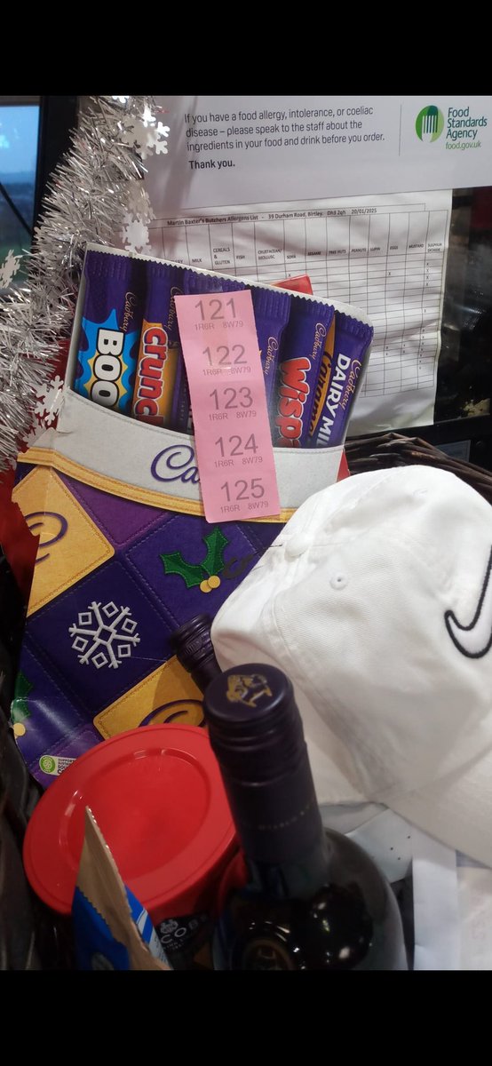 Winning ticket number for the Christmas Hamper 
121 - 125

Well done!