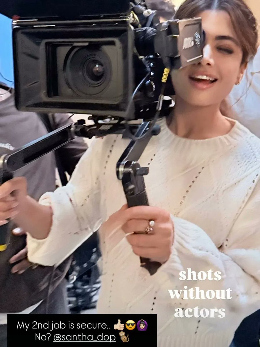 rajeshreddyega's tweet photo. #RashmikaMandanna switches sides and turns cinematographer on the sets of #Cocktail2 📸😄 

A fun BTS moment that’s winning hearts and spreading smiles! 💖✨

#BTS #CelebLife #OnTheSets #FunMoment #Celebs https://t.co/fC1ZJt4az1