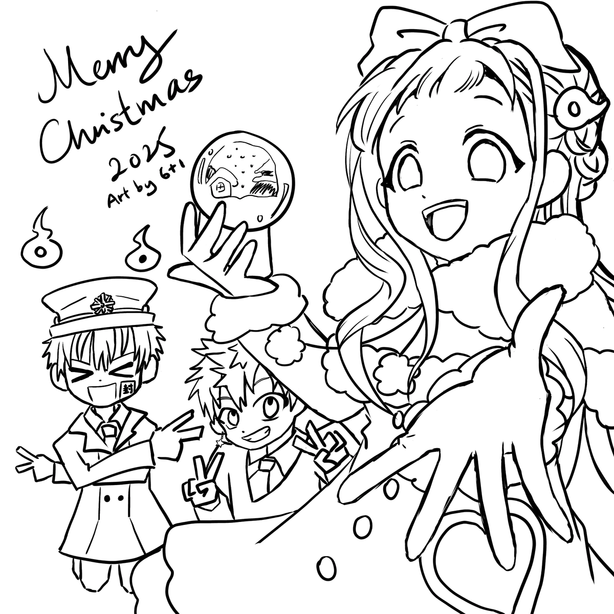 sixplusone0228's tweet photo. TBHK Christmas but uncolouring versionXD 🎅☃️🎄
Art by me👀
#tbhk #FanArt #hanakokun #YashiroNene #Kou #花子君 #八寻宁宁 #源光 #地缚少年花子君 #地縛少年花子くん https://t.co/rQNWwLMiLU