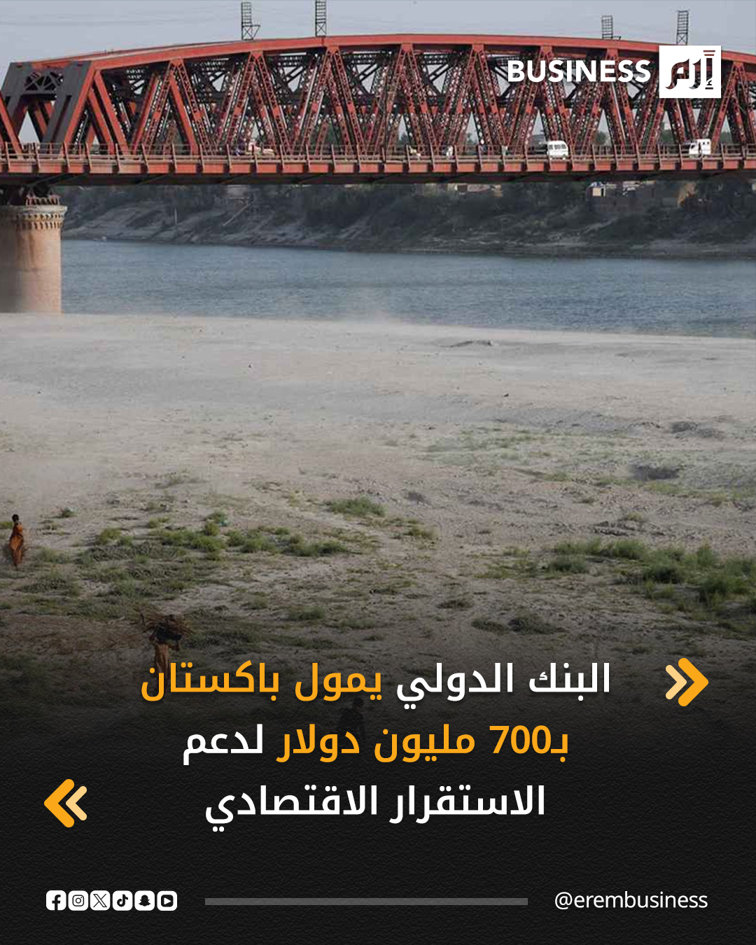 وافق البنك الدولي على تقديم تمويل بقيمة 700 مليون دولار لباكستان ضمن برنامج متعدد المراحل لإدارة الموارد العامة؛ لدعم الاستقرار الاقتصادي، وتحسين كفاءة الإنفاق وجودة الخدمات العامة.. التفاصيل في 