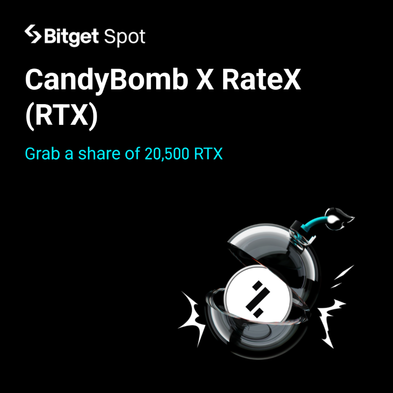 bitget's tweet photo. Bitget x @RateX_Dex Carnival: Grab a share of 78,500 $RTX airdrop! 

⛏️ PoolX – Lock BTC to share 58,000 RTX
🍬 CandyBomb – Trade to share 20,500 RTX

Details ⤵️