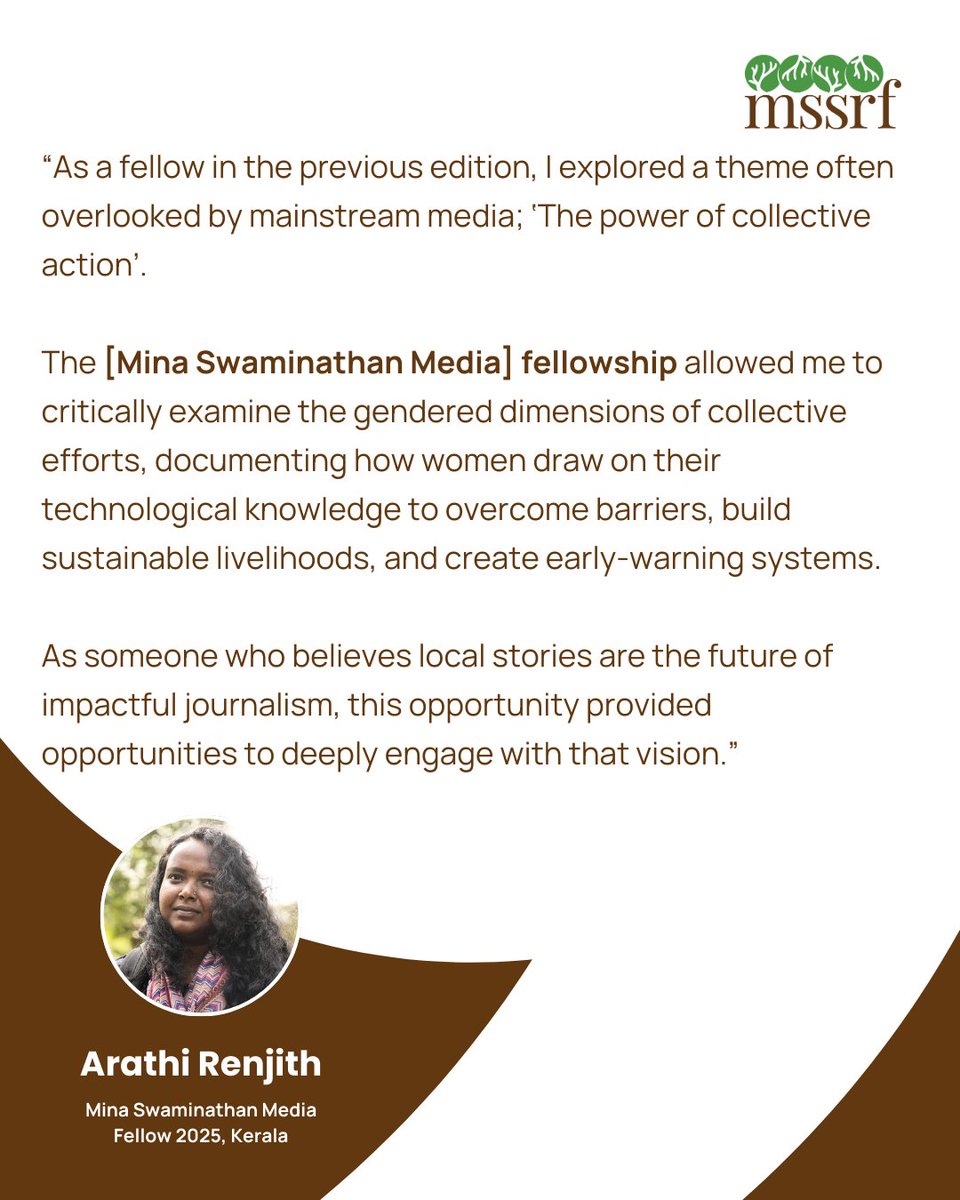 Are you a journalist driven to tell stories that truly matter? 

The Mina Swaminathan Media Fellowship is your opportunity to spotlight the pivotal role women farmers play in strengthening food security and advancing sustainable agriculture.

Your reporting can amplify voices