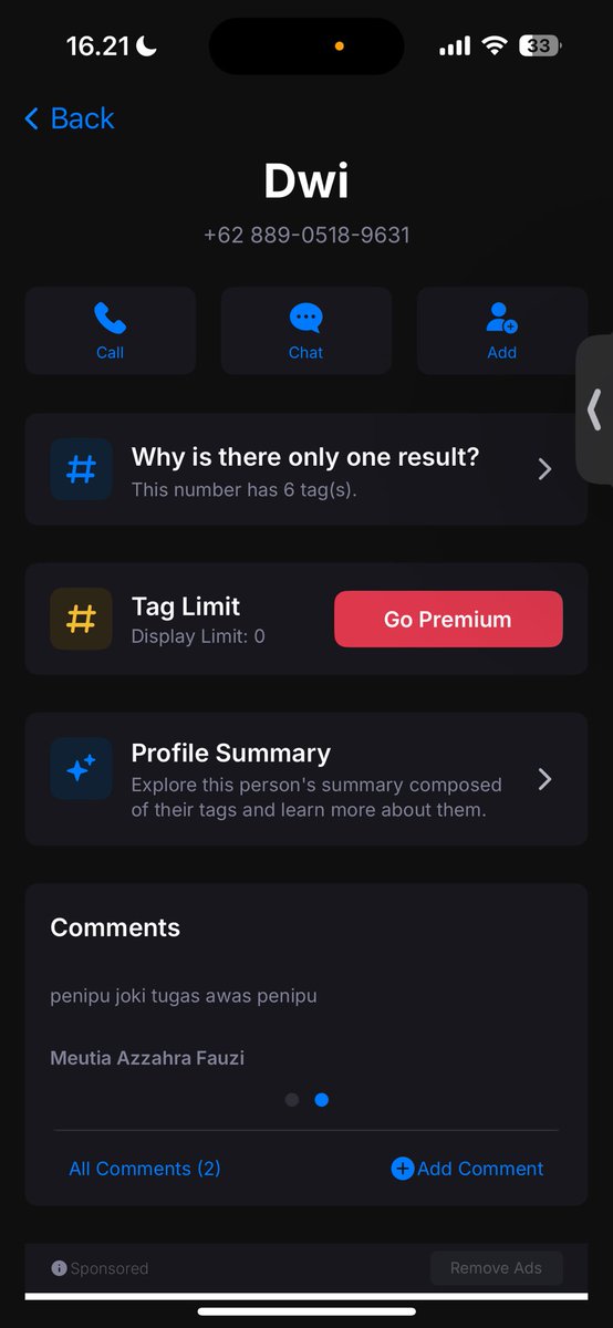 orxhid7's tweet image. Nih nomor si penipu gw check di get contact 

#zonauang️