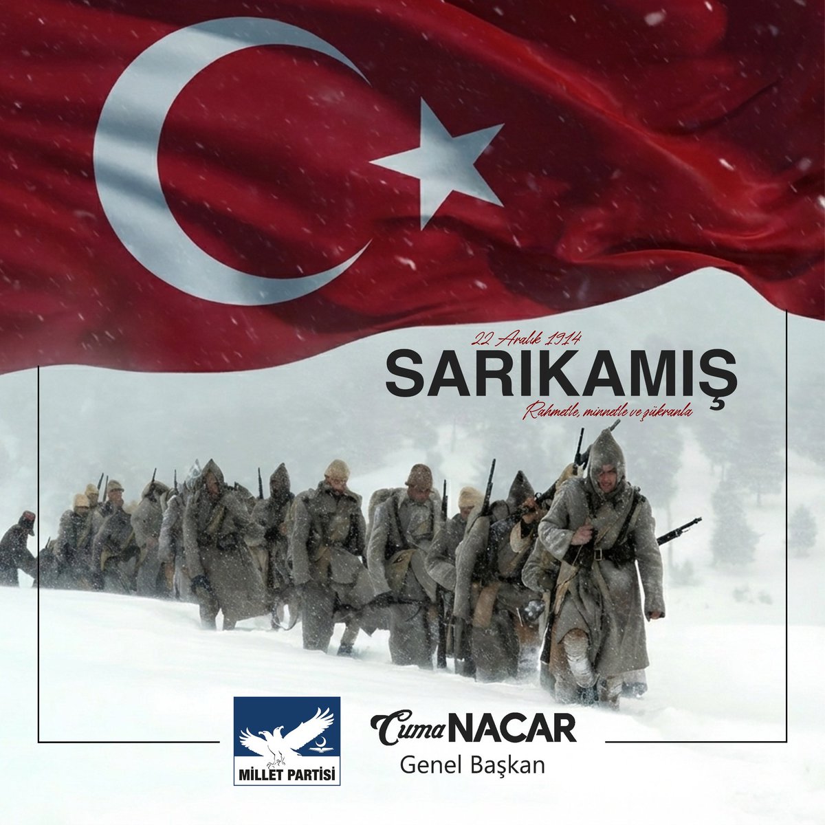 milletpartisi's tweet photo. Allahuekber Dağları'nda 60 bini donarak olmak üzere 78 bin Mehmetçiğimizin şehit olmasına sebep olan devlet aklını reddediyoruz!
#sarıkamıs https://t.co/WcJZIWEXzd