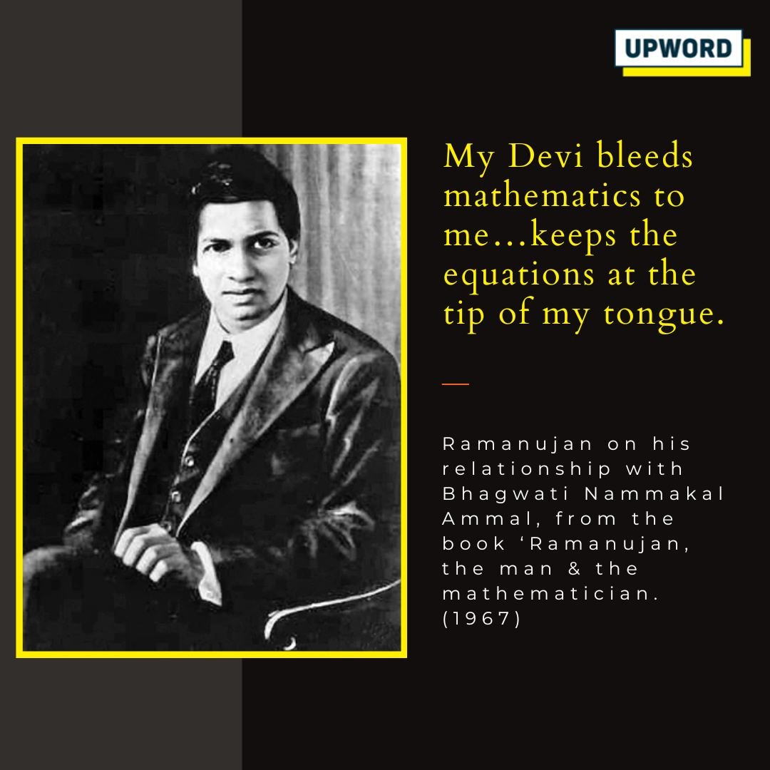 upword_'s tweet image. The 207th name of the Goddess in the Sri Lalitha Sahasranama is Manonmani, where she is the mind beyond the mind and the awakening that happens when awareness is raised to the highest possible state.
On Ramanujan’s birthday today, let us revisit his devout commitment to Dharma,…