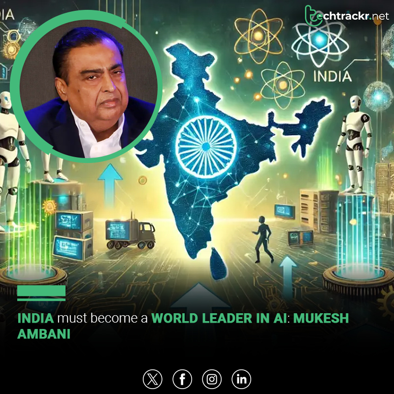TechTrackr_net's tweet image. Mukesh Ambani says India should lead the global AI revolution with human-centric values.

#MukeshAmbani #AIRevolution #IndiaTech #DigitalIndia #TechTrackr #TechNews