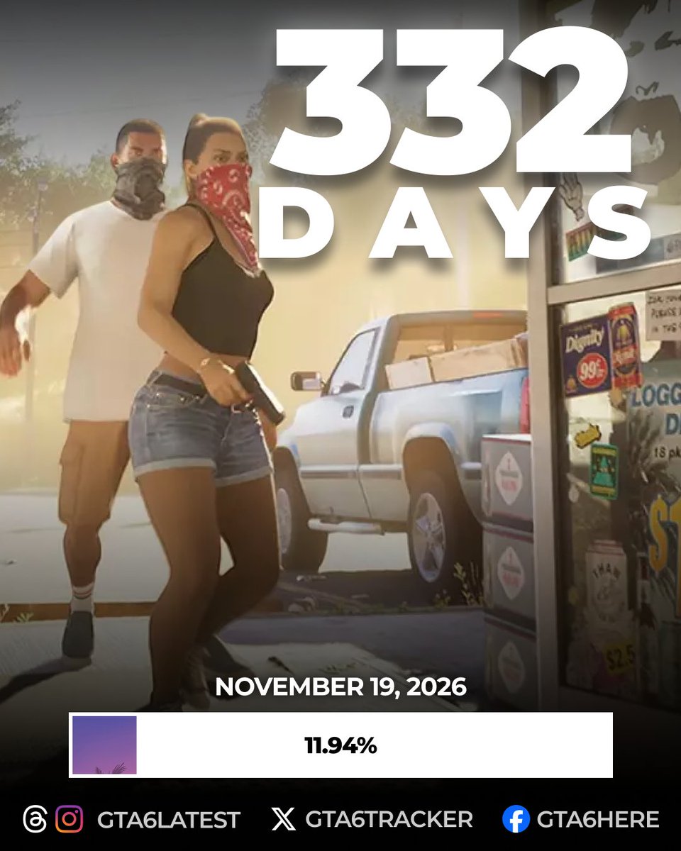 332 days left until GTA 6 release ⌛
