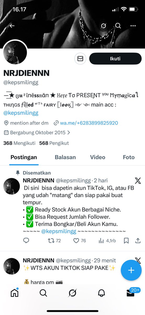 bluee. WTS WTB AKUN IG tweet media