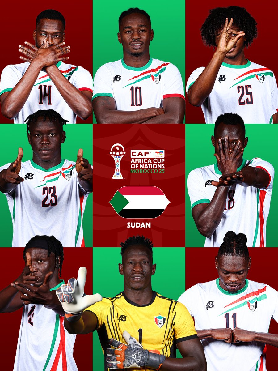 Looking sharp already! 🇸🇩

Official #TotalEnergiesAFCON2025 photoshoot of the Falcons of Jediane 📸